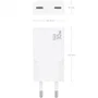 AISENS Cargador GaN 30W Ultra Delgado 2xUSB-C Blanco